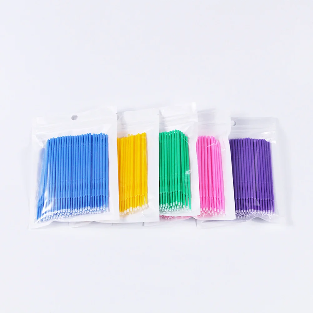 100 Pcs Eyelash Cotton Swabs Pads Makeup Ear Buds Extension Applicator Brush Bagged