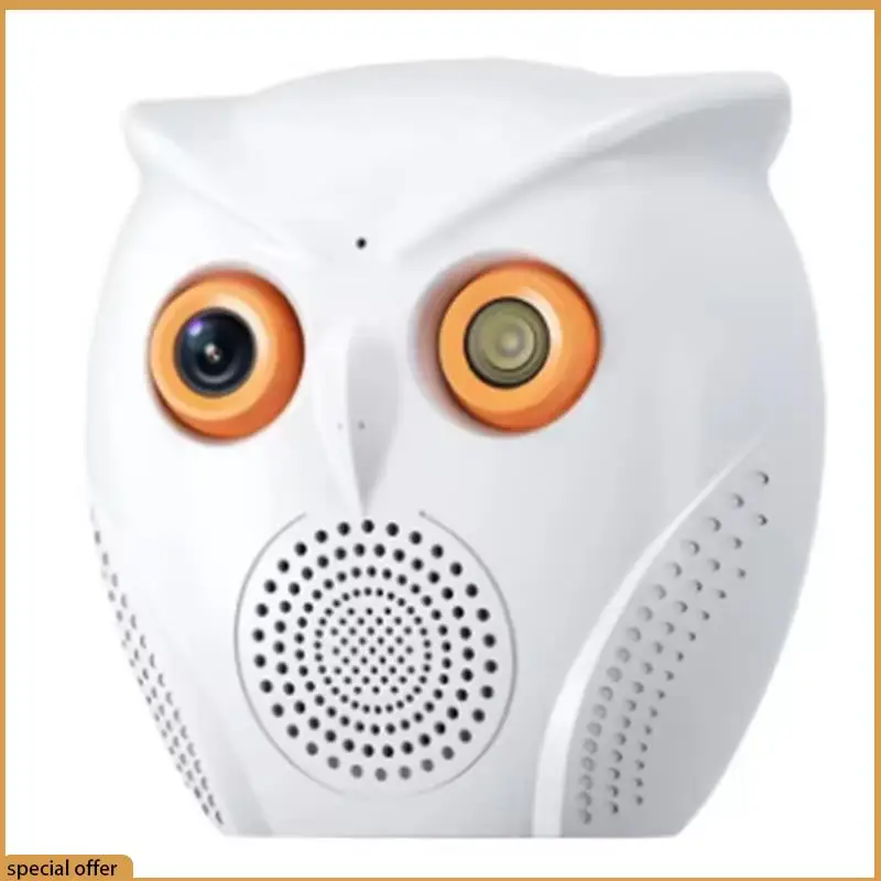 

A68Z Camera Owl Shape 2K 5MP Smart Home Mini Indoor Baby Monitor Detection Night Vision Two Way Audio Surveillance Cameras US