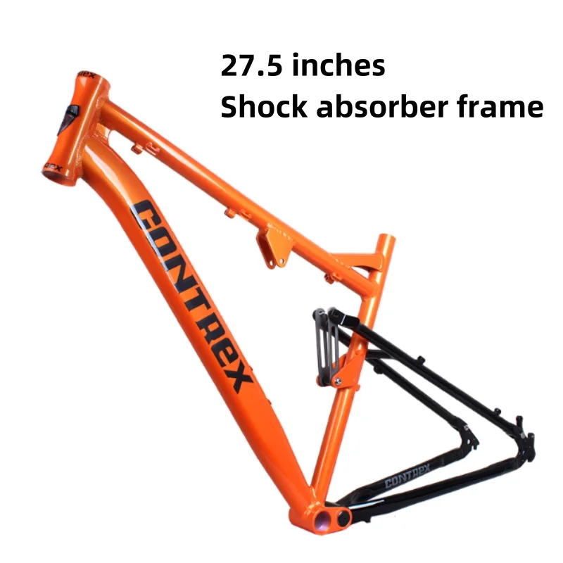 27.5/26 inch mountain bike shock-absorbing frame Four-bar shock-absorbing bicycle frame supports 1.50-2.25 tires.