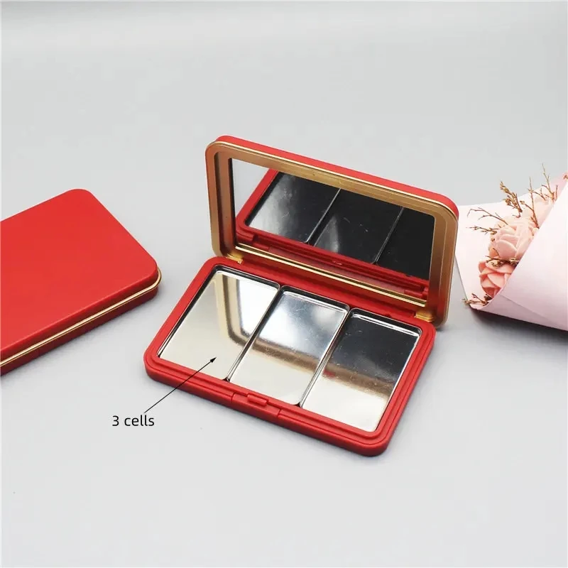 Matt Rot Magnetische Saug Box Pigment Verpackung Box Tragbare Outdoor Malerei Palette DIY Lidschatten Erröten Nagellack Leere Box – Detail 3