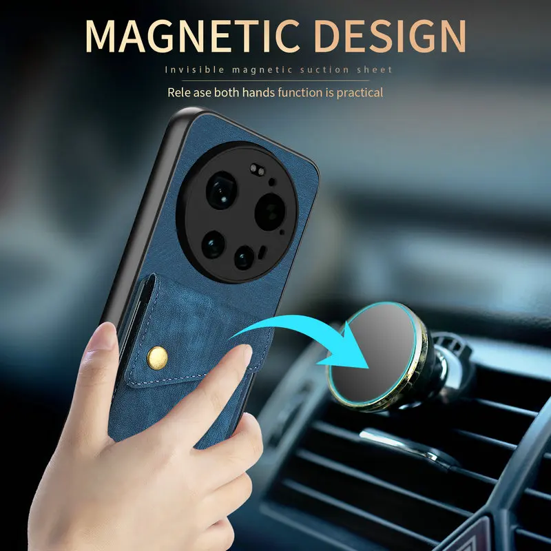 Etui z paskiem na szyję, skórzanym portfelikiem i przegródkami na karty do Xiaomi 17 Ultra 5G, etui z magnetycznym zamknięciem do Xiaomi 18 Pro Max, obudowa do Mi 17 Ultra. — zdjęcie produktu 3