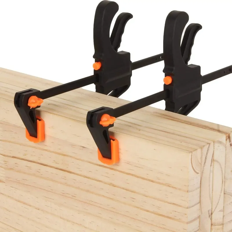 

5/2-Pack 4-Inch Quick-Release Bar Clamps - One-Hand Ratchet Clamp Set for Woodworking & DIY Projects, Hardened Steel Jaws
