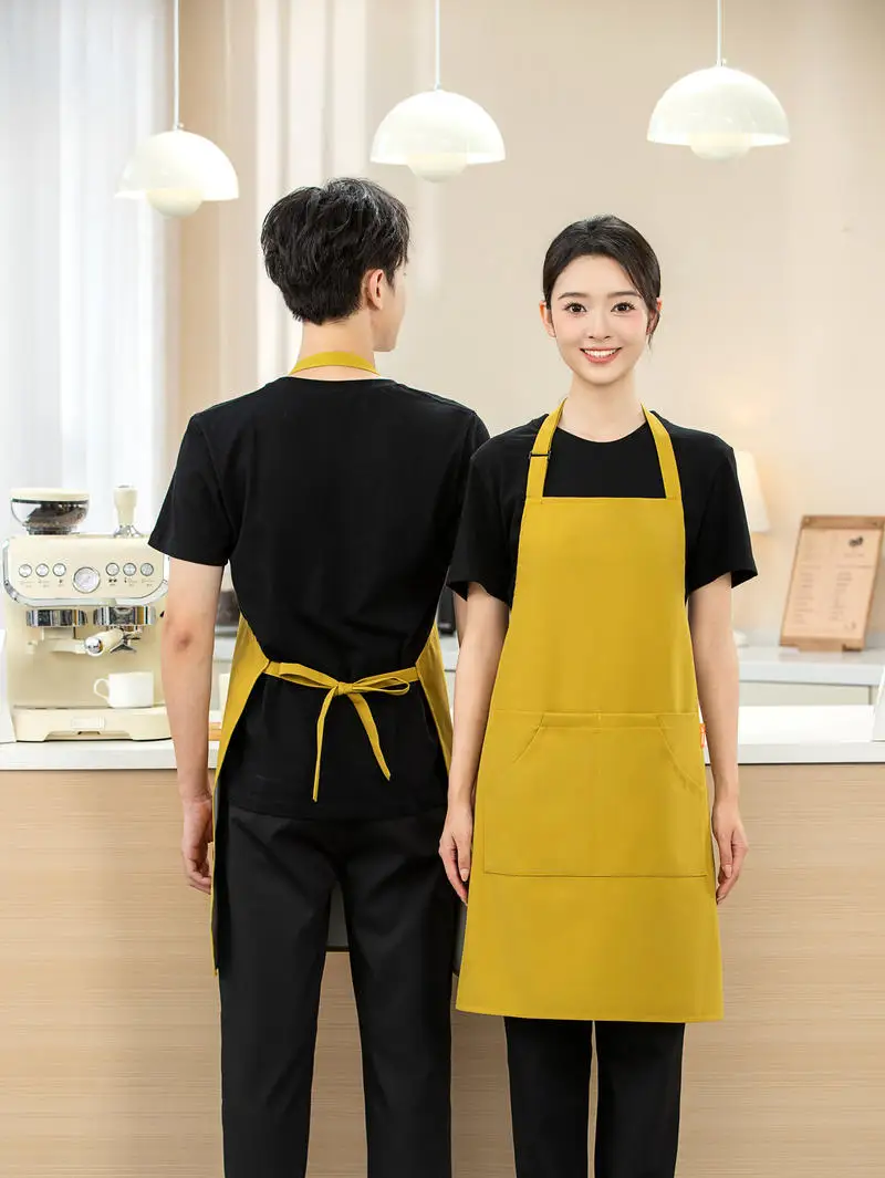 Grembiuli da cucina con logo personalizzato per donna uomo impermeabile chef lavoro grill ristorante bar negozio caffè bellezza unghie studi uniforme