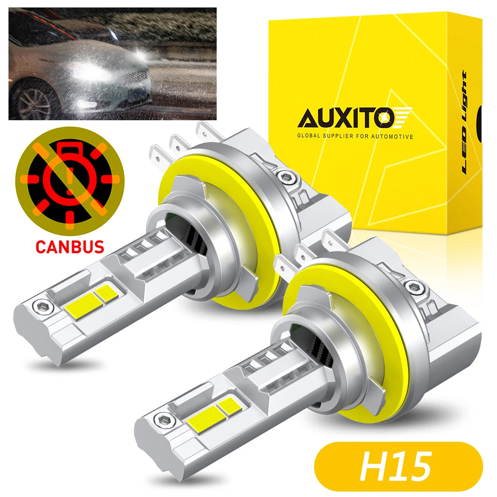 

2 шт. AUXITO 30000LM H15 Turbo светодиодные прожекторы без ошибок фар DRL для VW Golf 6 7 дальнего света 6500K 12 В мощный автоматический свет