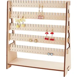 1pc 210 Holes Earring Holder 5-tier Wood Earring Display Stands Assembled Jewelry Tower Earring Organizer Holder Ear Stud Holder