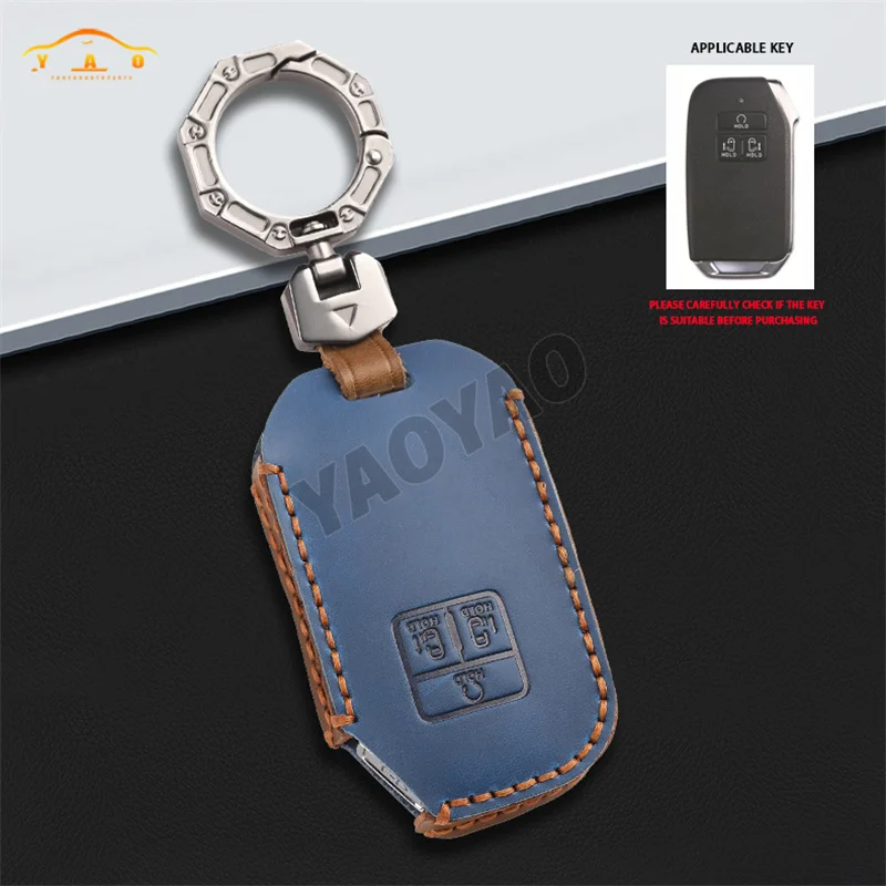 

2024 New Genuine Leather Key Case For Kia Carnival Sedona Carnival KA4 EX SX LX Fiesta Car Accessories