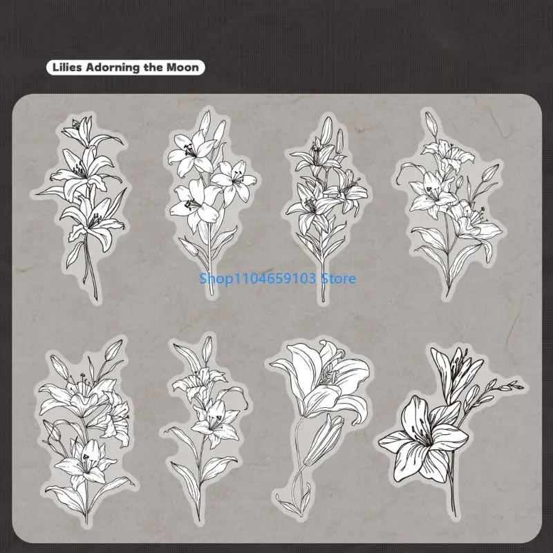 Not Residuing Removable Scrapbook Sticker with Colorful Flower Pattern Suitable for Decorating and Personalizations