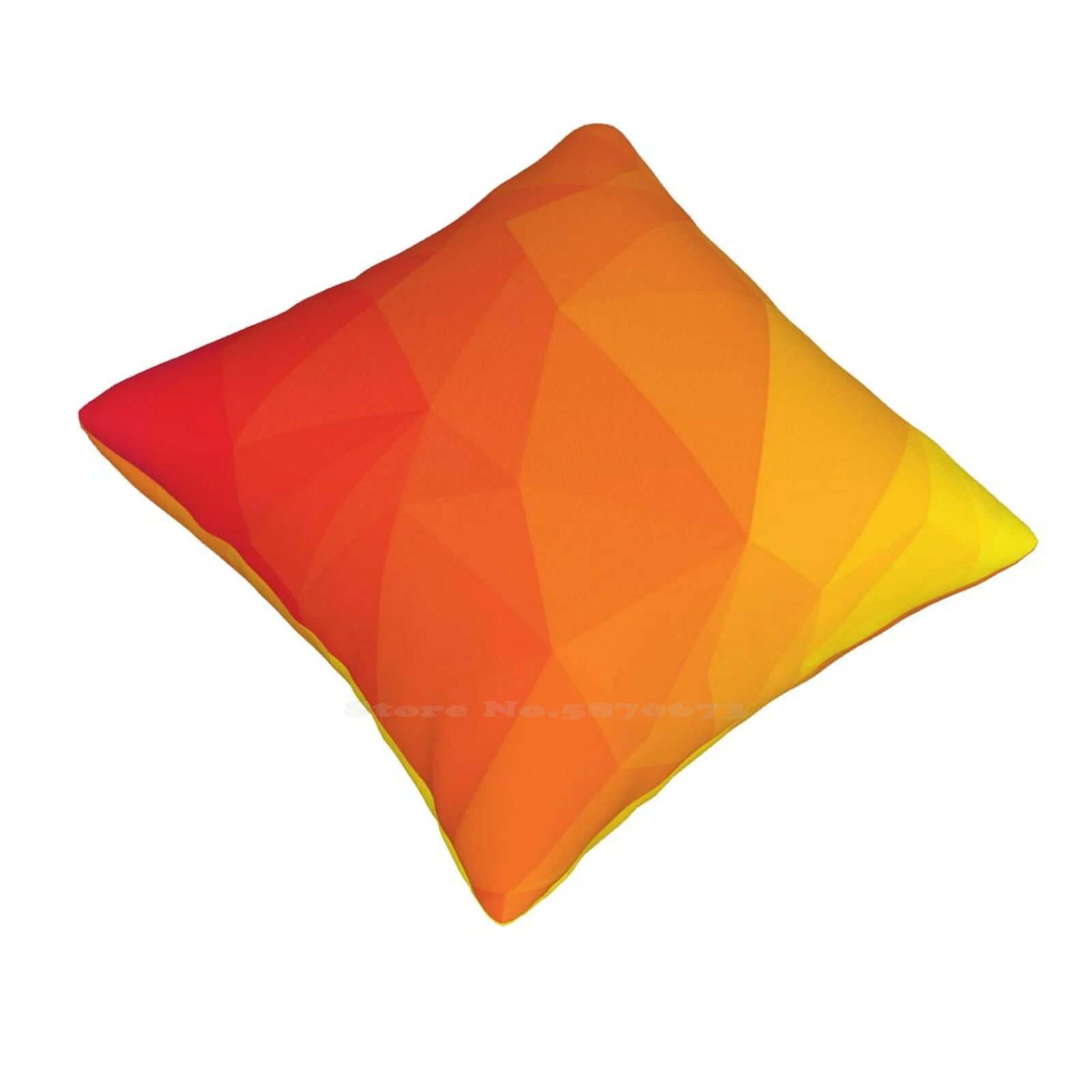 Low Ploy Pink Red Orange Yellow Pillows Case Bedroom Home Decoration Red Orange Yellow Low Poly Geometric Pattern 3d White Pink