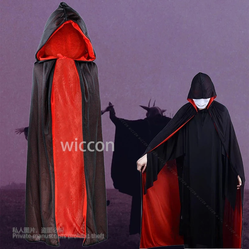 Halloween kobiety mężczyźni ubrania przebranie na karnawał dorosły kołnierz ze stójką peleryna czarna czerwona dwustronna czapka peleryna wampira impreza z okazji Halloween