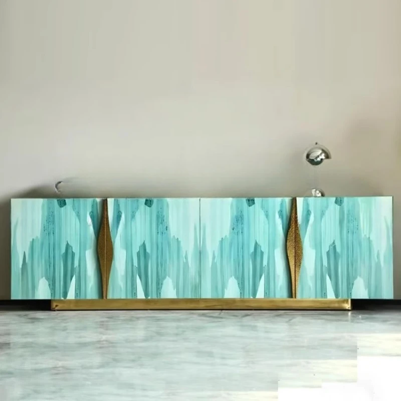 

Minimalist French TV Cabinet Painted Art Model Room Storage Cabinet Household Wall Cabinet