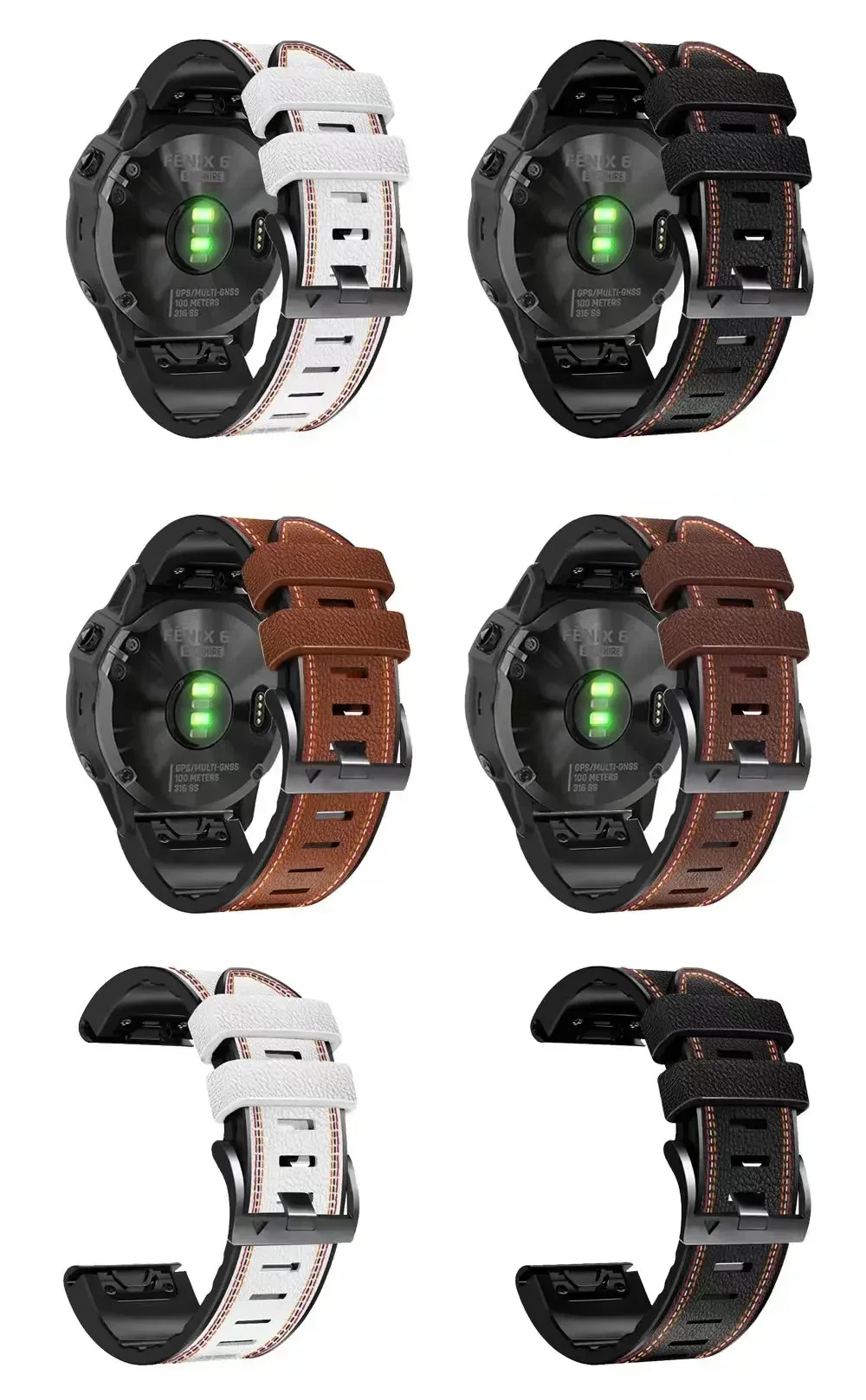 Riemen für Garmin Marq Athlet Abenteurer Golfer Kapitän Flieger Epix Gen 2 Quick fit 22 26mm Silikon Leder Armband Armband – Detail 4