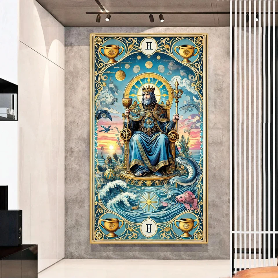 Full Diamond Painting Tarot Card Emperor Queen Diamond Mosaic Embroidery Gothic Woman Lion Rhinestones Cross Stitch Home Decor