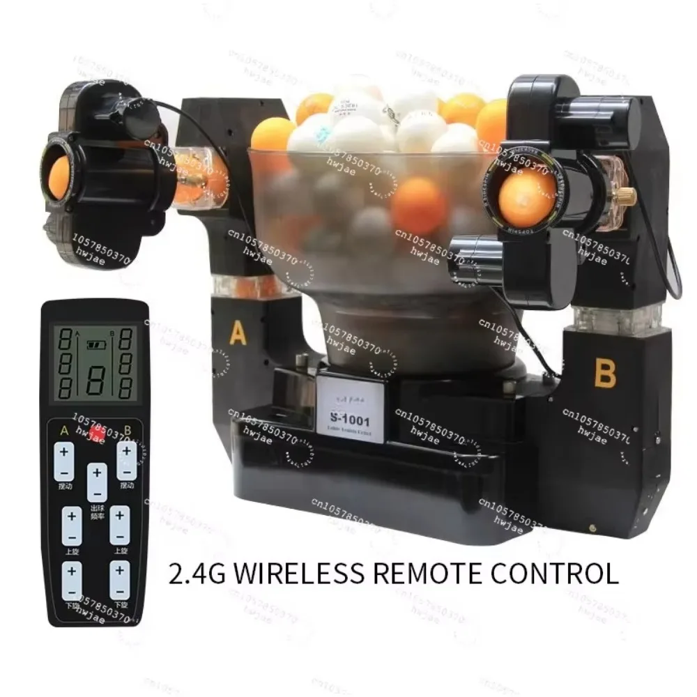 S1001 Automatic Table Tennis Serve Robot, Two Heads Two Exits Ping Pong Robot for Training