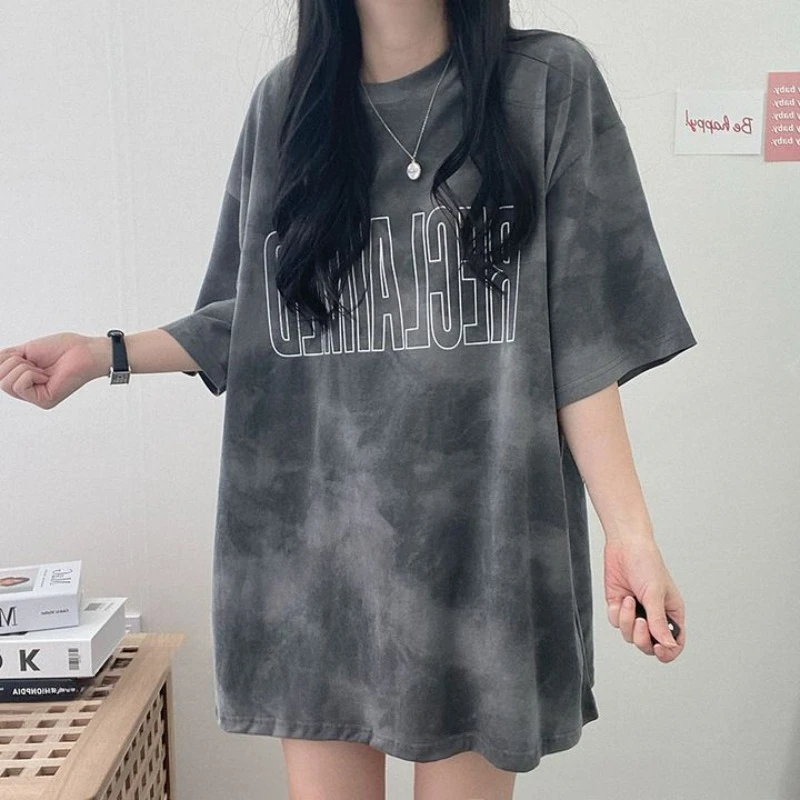 

T Shirt for Women Baggy Long Short Sleeve Summer Outfit Tops Woman Graphic Clothing Female Harajuku Fashion Korean Style Sale