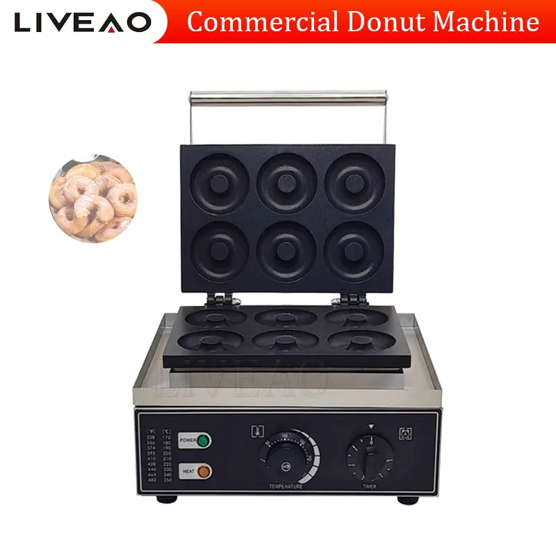 Commercial Mini 5-Hole Donut Maker Machine Nonstick Stainless Steel Home Restaurant Snack Waffle Doughnut Home Food Stainless