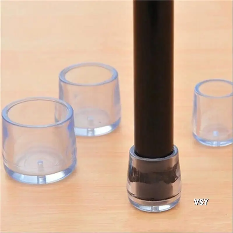 

24Pcs Transparent Rubber Furniture Table Chair Leg Floor Feet Cap Cover Protector 15Mm