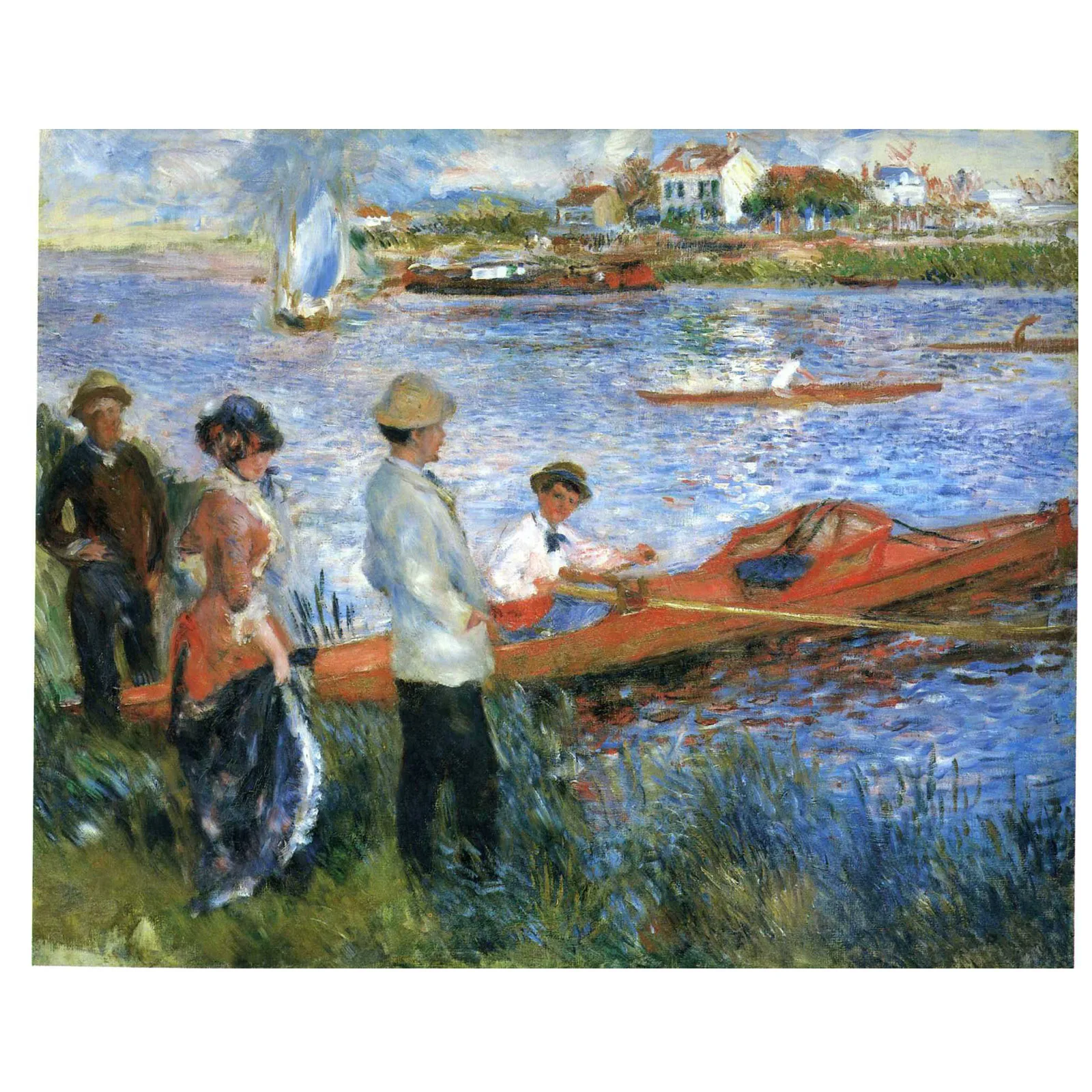 

Hand painted high quality reproduction of Oarsmen at Chatou by Pierre-Auguste Renoir home wall decor picture free shipping