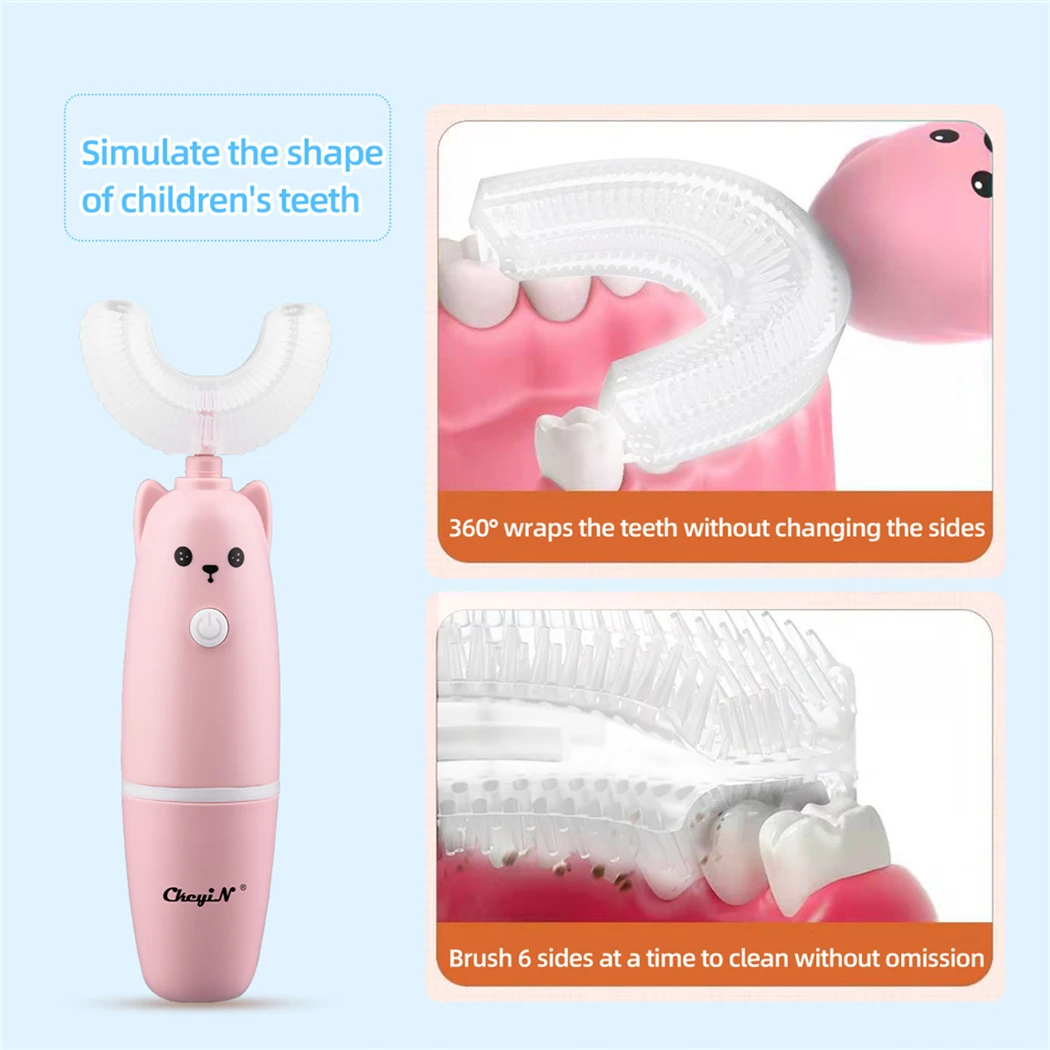 CkeyiN elektryczna szczoteczka do zębów dla dzieci Sonic automatyczna szczotka do zębów Ultra sonic Cartoon wzór 3-15 lat dzieci