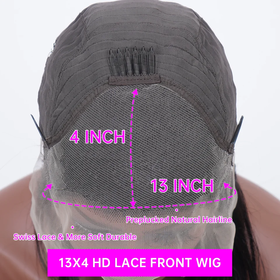 36in 5x5 HD Lace Closure Wigs 250% Body Wave Wigs Human Hair Remy Brazilian 13x6 Transparent Lace Frontal Wig Hair 100% image 6