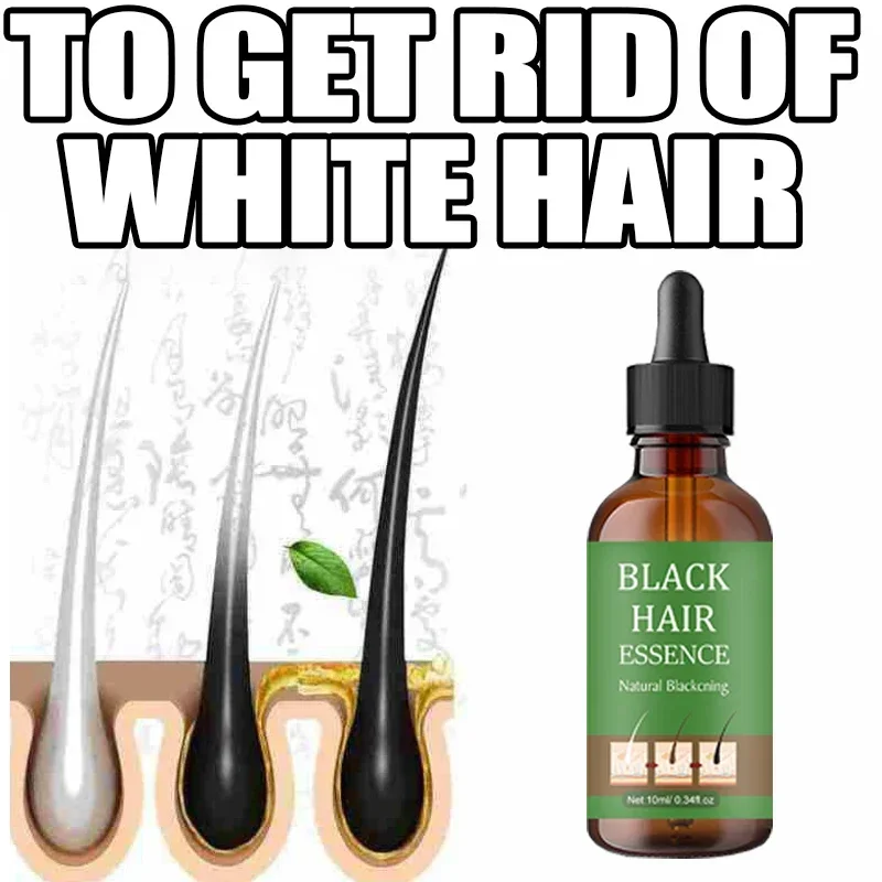 

Gray White Hair Treatment Serum Liquid White To Black Natural Color Repair turns white into black, and prevents gray Men Women