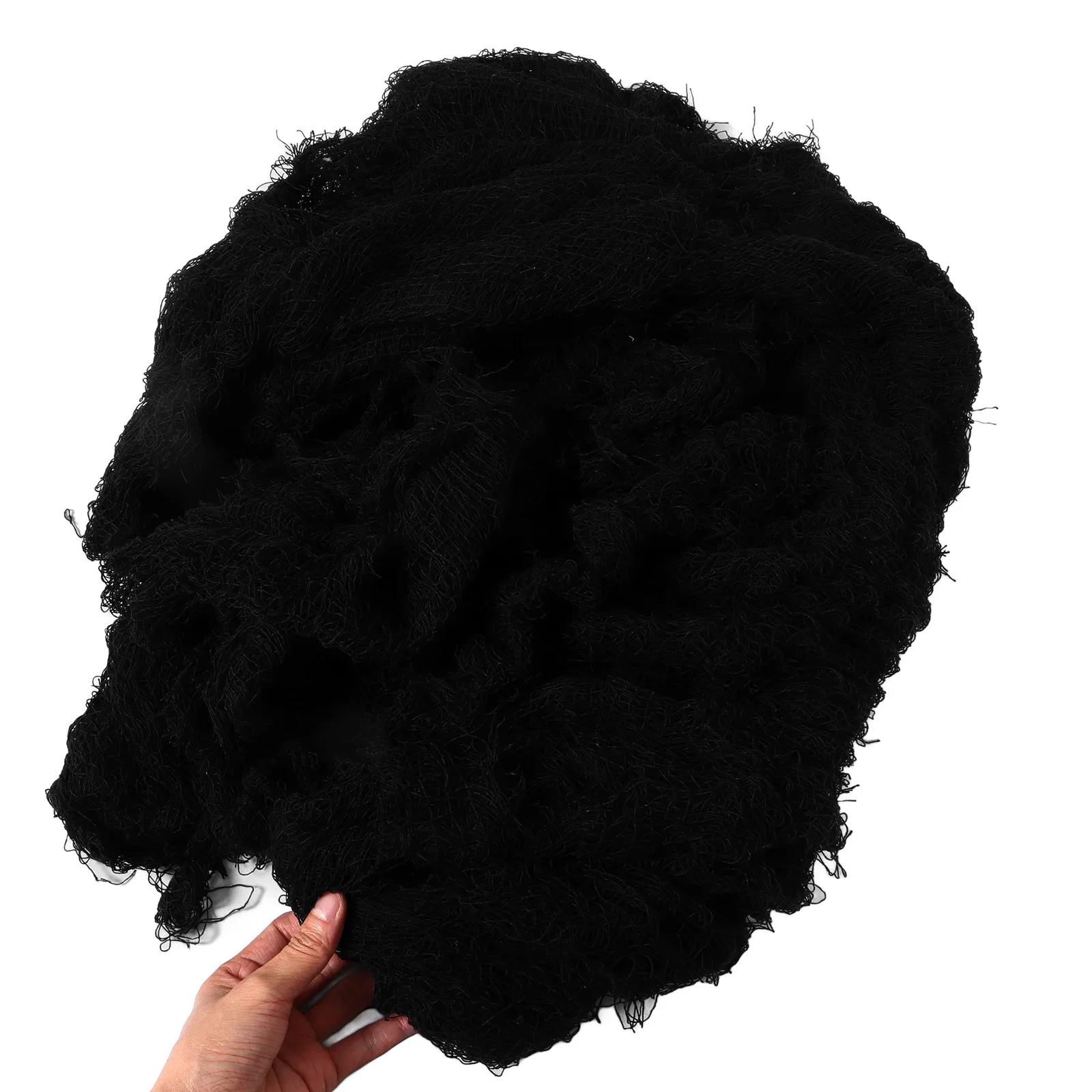 

7.6x2m Halloween Black Gauze Creepy Cloth Decor for Haunted House Spooky Party Ghost Scene Photography Backdrop