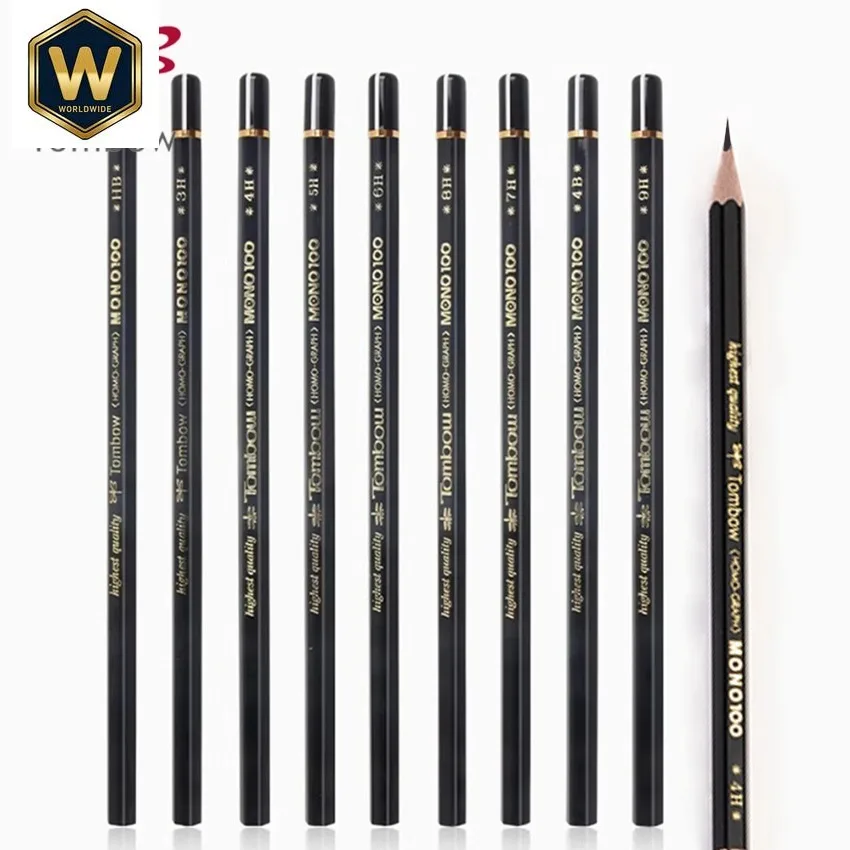 

Набор из 6 профессиональных карандашей Tombow MONO-100 для рисования и скетчинга, черные грифели, деревянные корпуса, для студентов и художников, товары для творчества