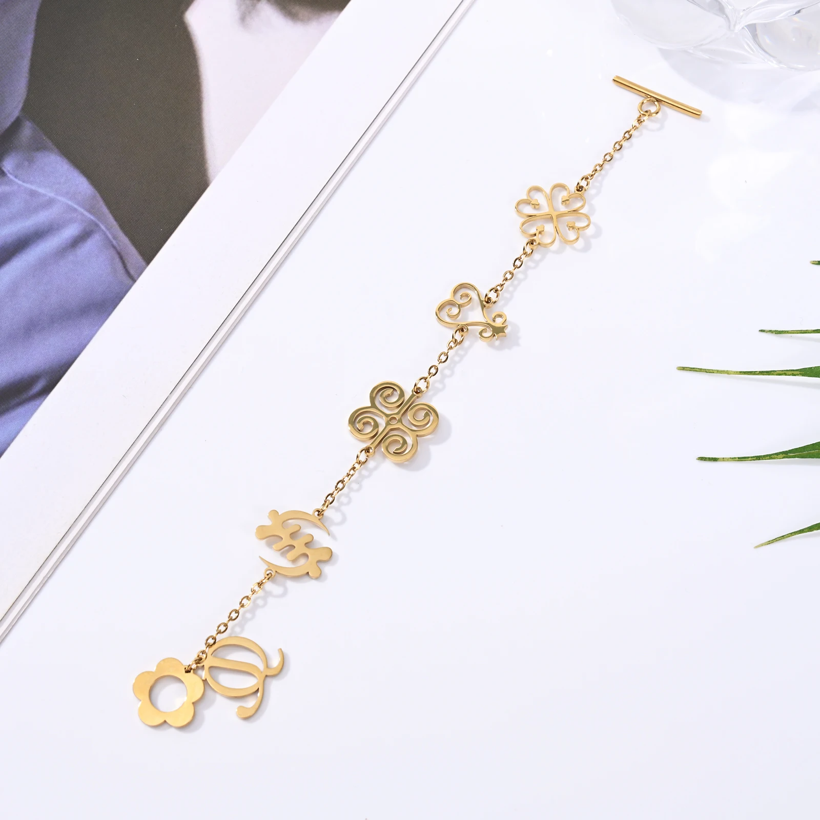 Personalized bracelet with Adinkra charms, joyería étnica,Bracelet for Lover Fashion Bracelets Jewelry Accessories Gift