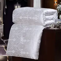 New Natural/Mulberry Luxury Silk Comforter Hand-made Twin Queen King Full size Blanket Quilt jacquard Bedding in Filler