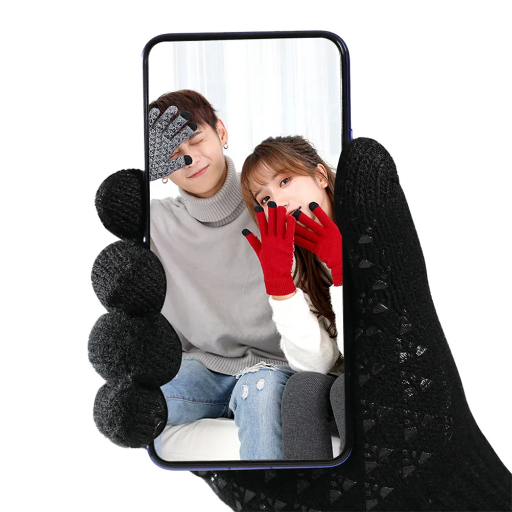 

1 Pair Touch Screen Warm For Riding Fitness Breathable Anti-Slip Reusable Cycling Gloves 3-Finger Design Winter Sports Bike