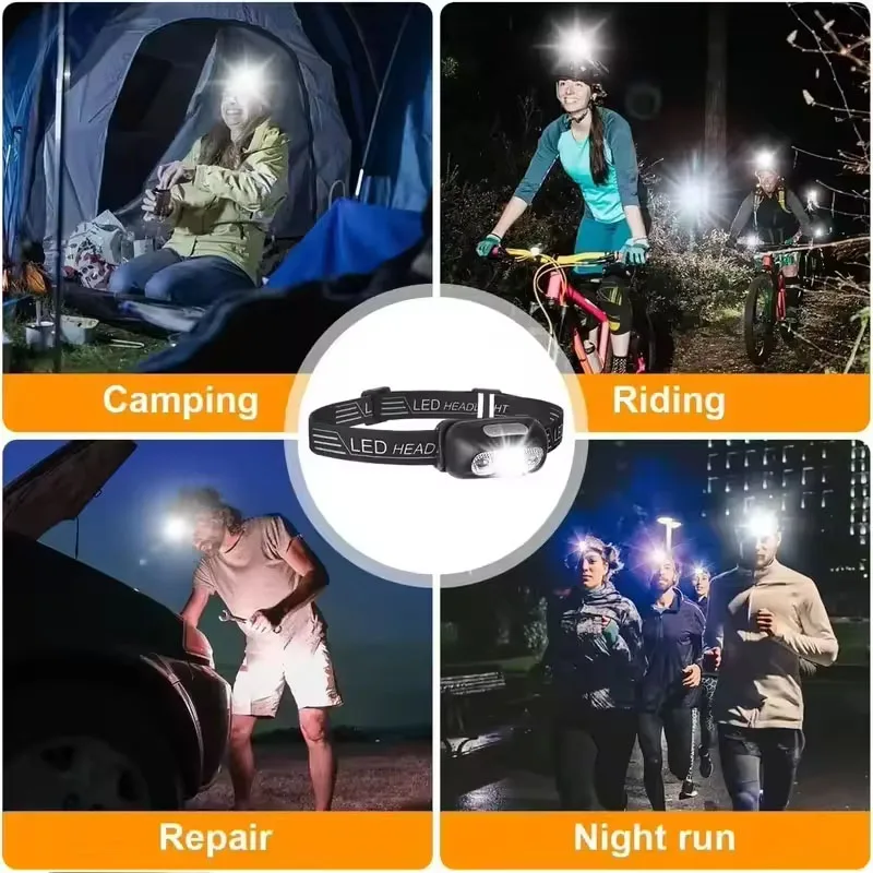 Mini Rechargeable Sensor Headlamp Fishing Camping USB Head Flashlight COB LED Head Light Powerful Torch Headlights Front Lantern