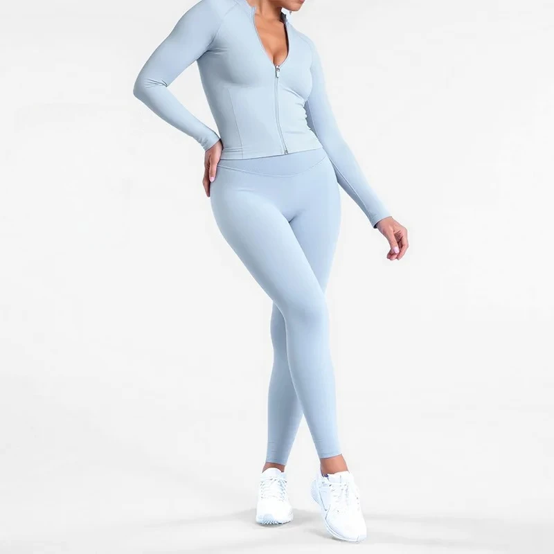 

Плотный быстросохнущий спортивный костюм для йоги, женская повседневная спортивная одежда для спортзала, фитнеса, пилатеса, тренировочная одежда, мягкая приятная для кожи ткань