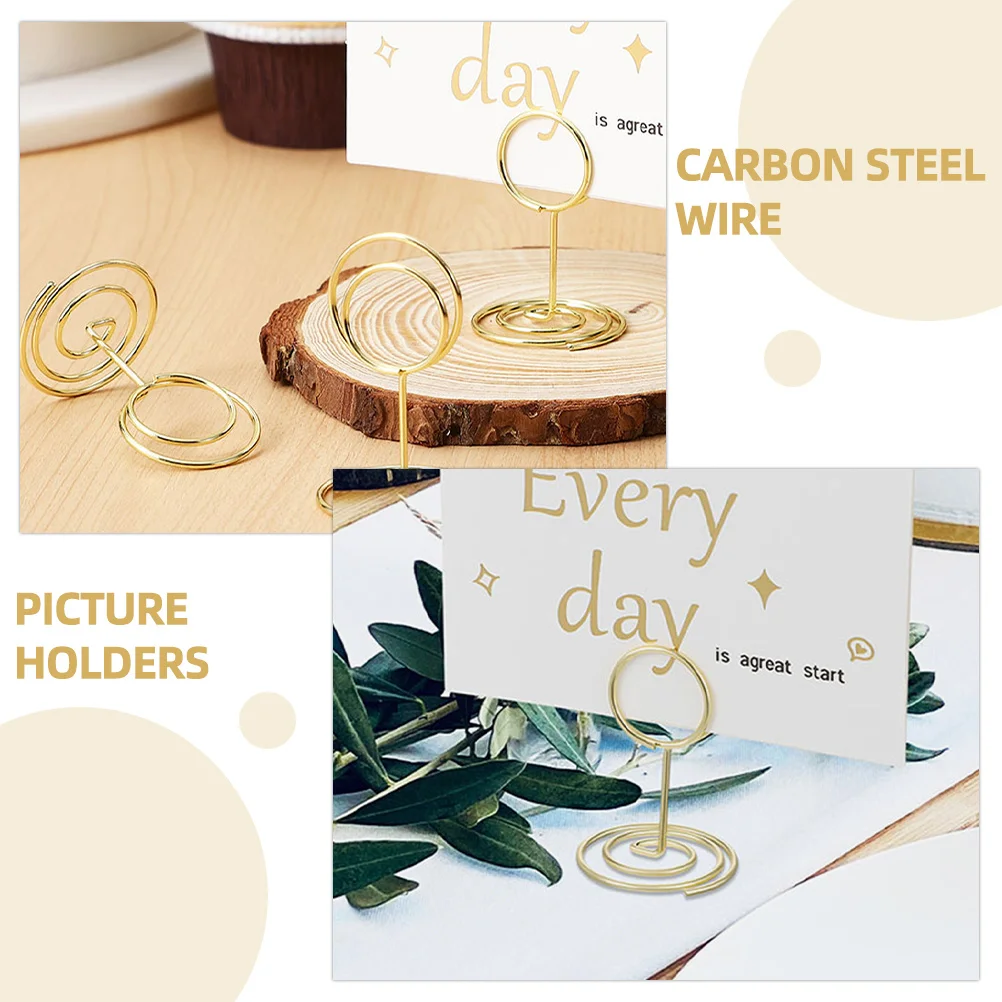 

10Pcs Peacock Round Memo Clip Metal Photo Holder Stands Carbon Steel Wire Table Number Holder Wedding Card Display