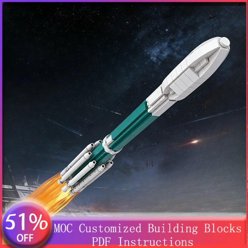 

335 деталей, настраиваемый модульный конструктор ракеты в масштабе 1:110, простой креативный набор для самостоятельной сборки, подарок для мальчиков на праздник