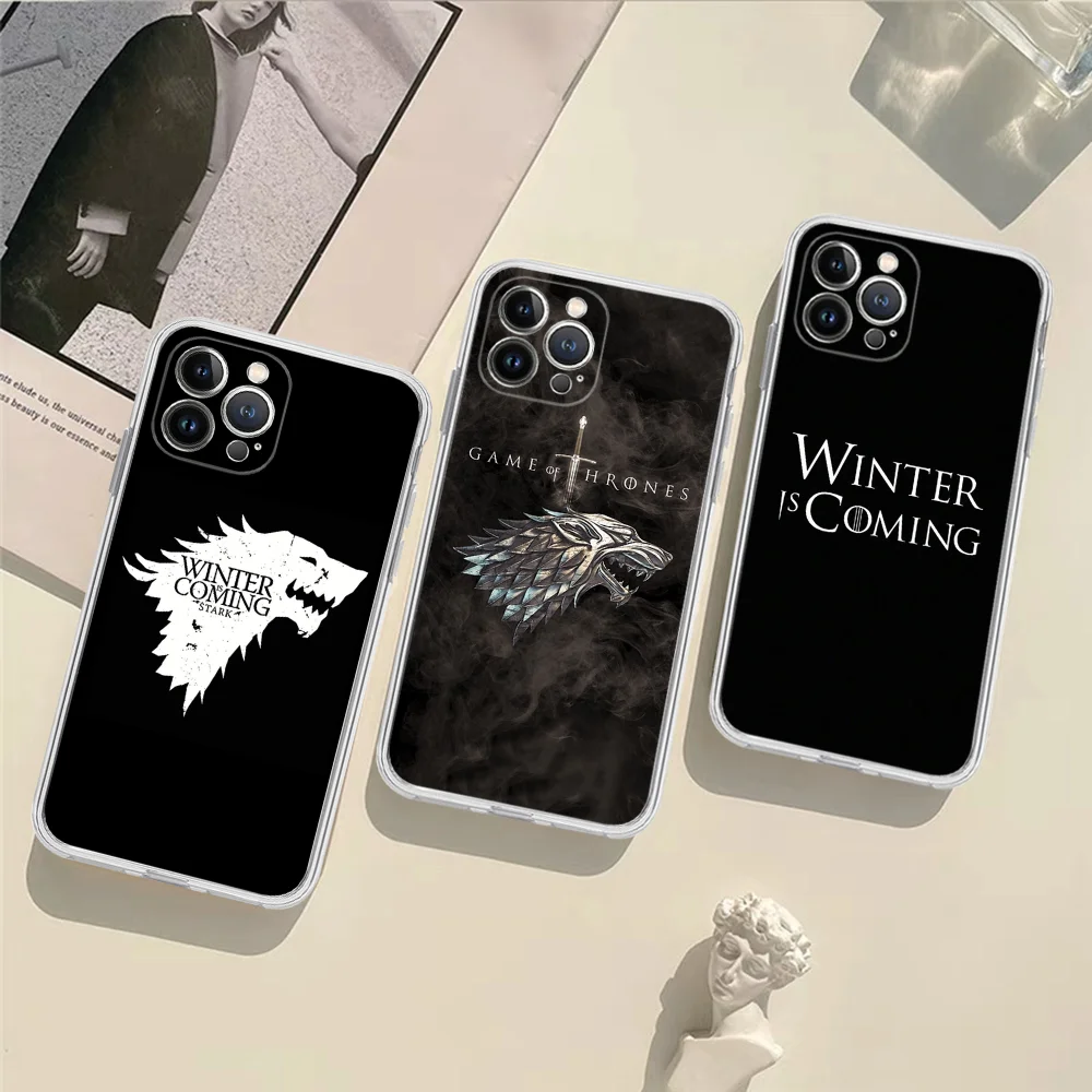 W-Winter C-Coming Stark Phone Case For IPhone 16 15 8 7 6 6S Plus X SE XR XS 14 11 12 13 Mini Pro Max Mobile Case