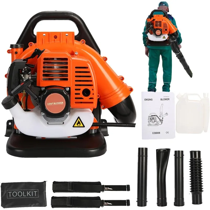 

Gas Leaf Blower 550 CFM 52CC, Backpack Leaf Blower with 2-Stroke Engine High Strength Snow Blower, Lawn Care