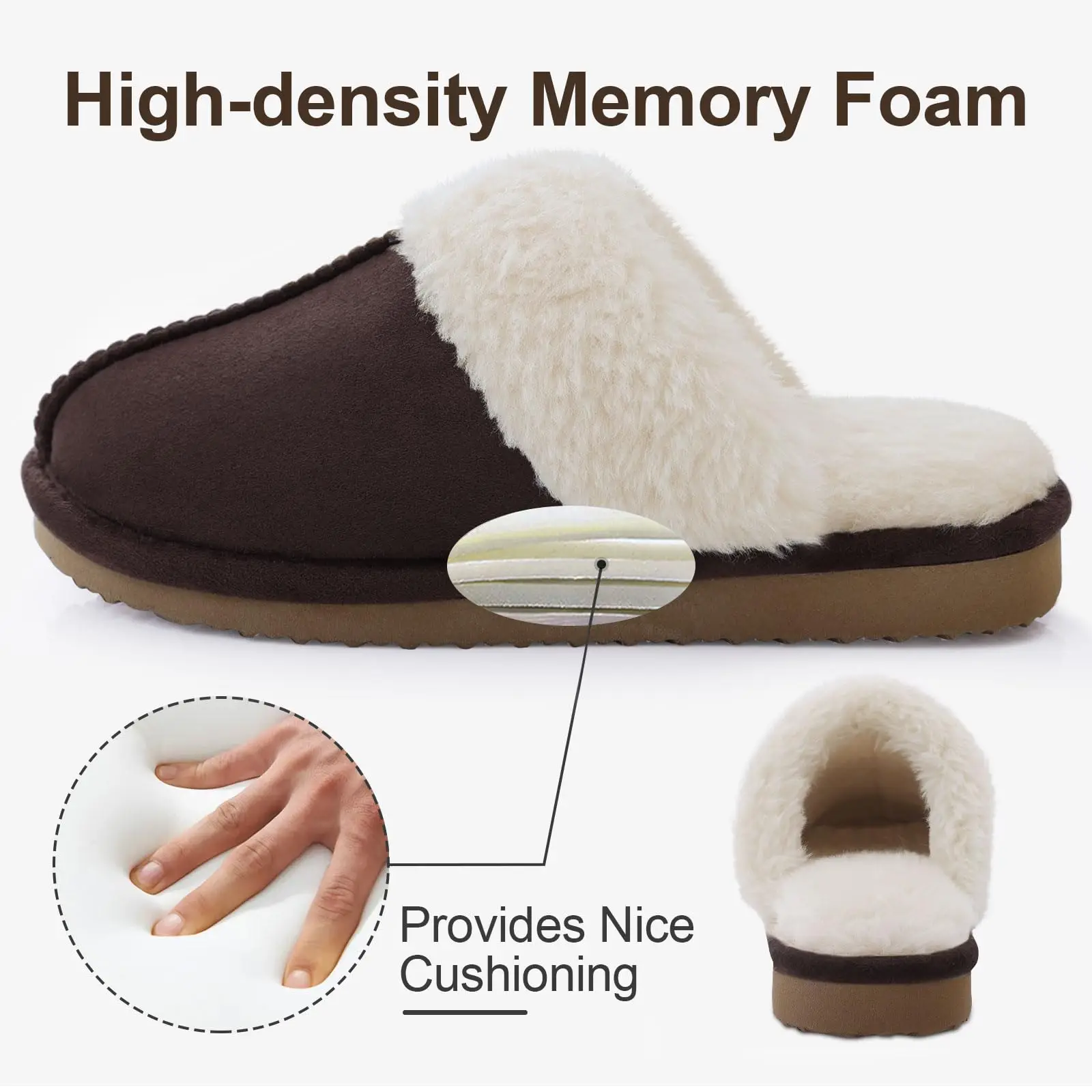 Smile Pop Winter Men Plush Slippers Fuzzy Soft Fluffy Men Slippers Fashion Men Slippers Indoor Warm Furry Fur House Flat Shoes