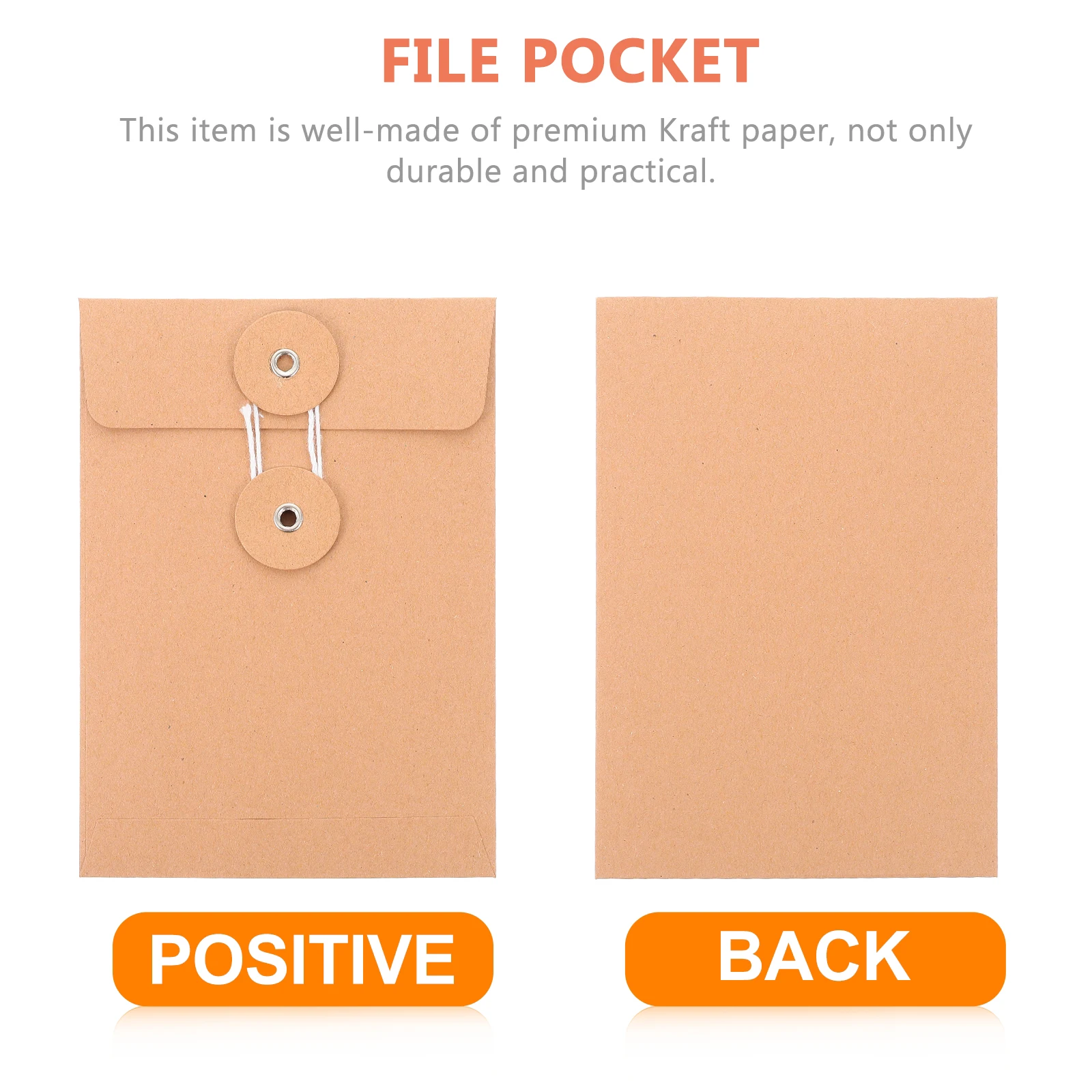 

25 Pcs Kraft Paper Envelope Document Storage File Bag Office Supplies Classic Size Practical Elegant