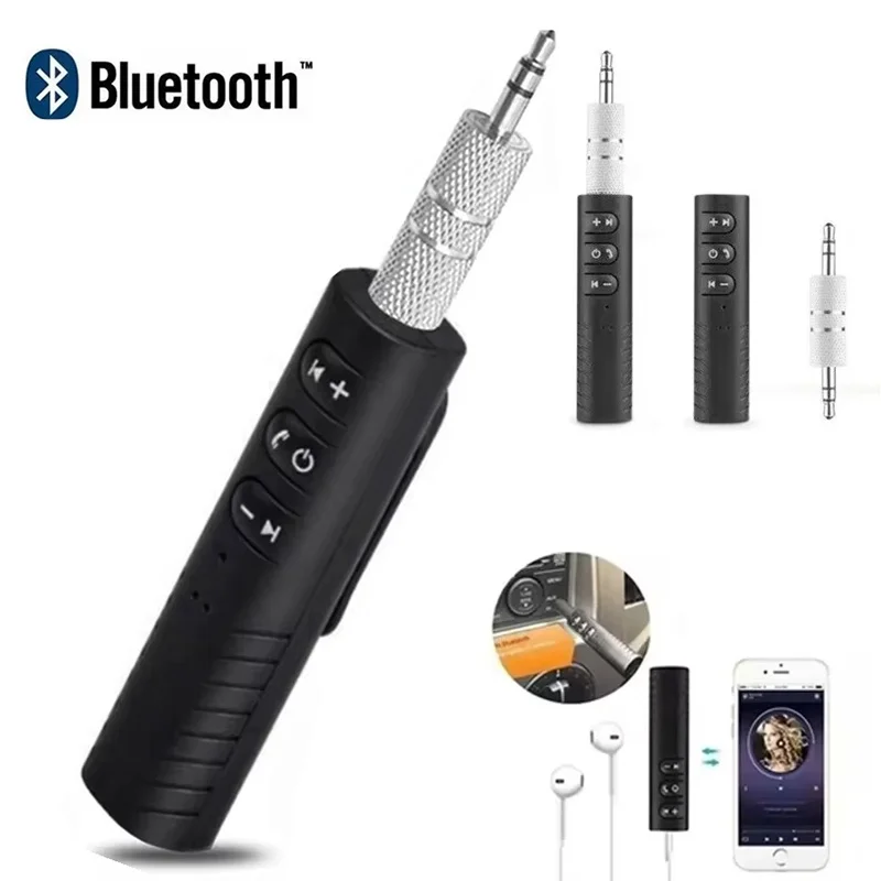 2-in-1-Auto-Bluetooth-5.0-Empfänger, 3,5-mm-AUX-Buchse, Stereo-Audio-Sender, Lautsprecherverstärker, kabelloser Adapter für PC-Kopfhörer