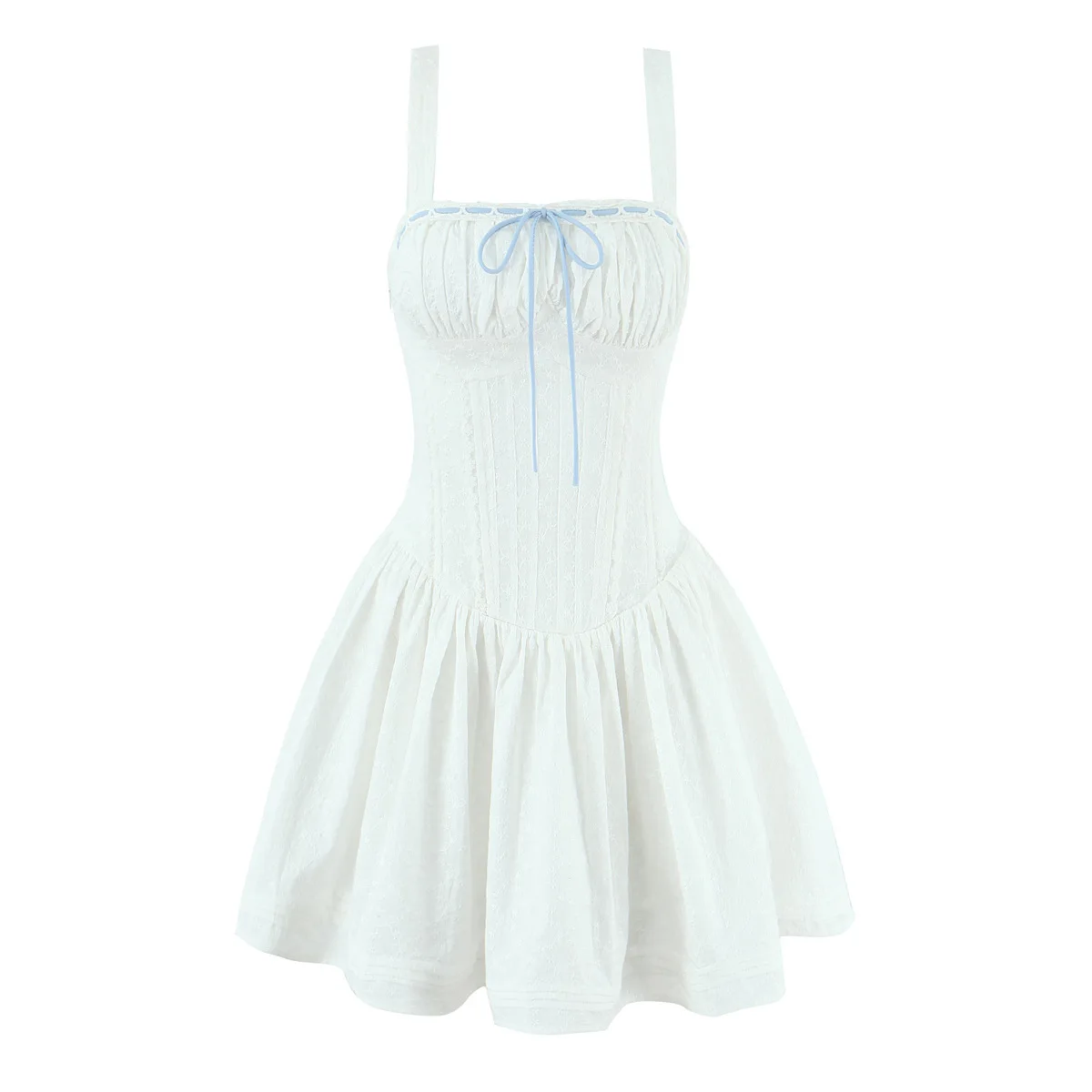 

Women's French-style sweet lace embroidered tie-waist slimming puffy skirt B0W6