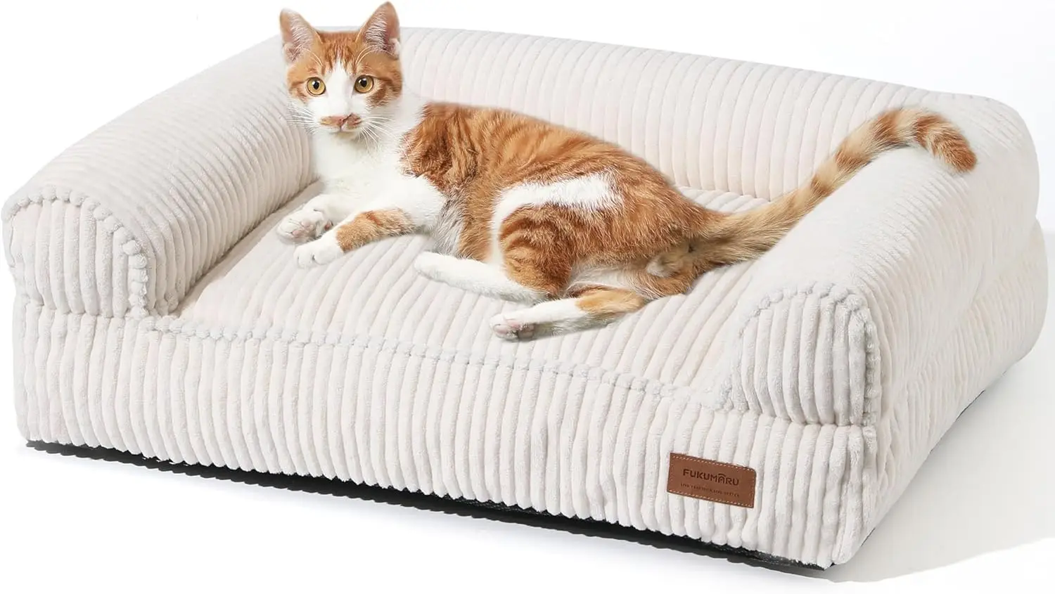 

Cat Couch Bed, Corduroy Cozy Cat Bed For Indoor Cats With Removable Washable Cover, Supportive Anti-Slip Dog Beds Sofa For