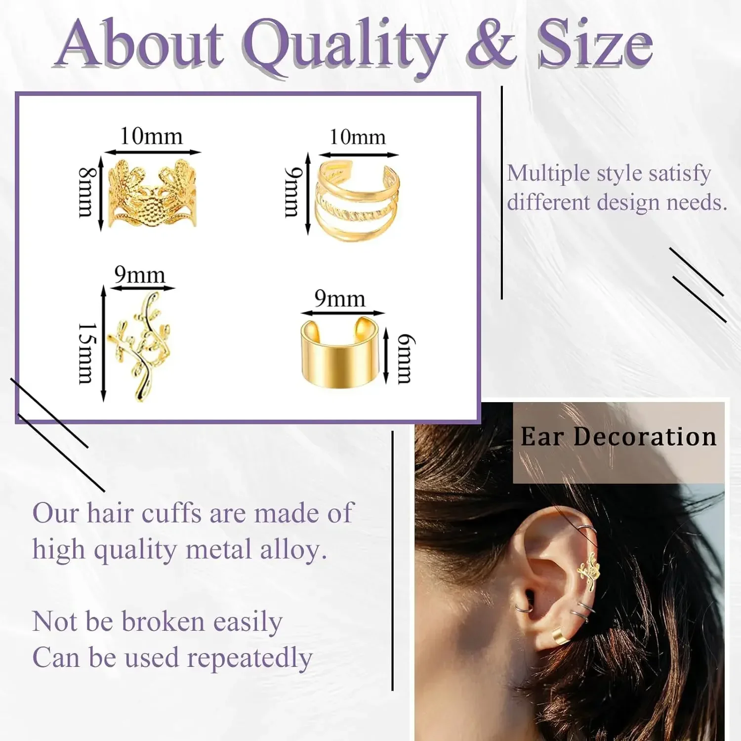 40 шт., металлические зажимы для кос, непирсинговые зажимы для ушей, бусины для бороды, манжеты для волос, зажимы из сплава, украшения для волос для косичек, аксессуары для дредов