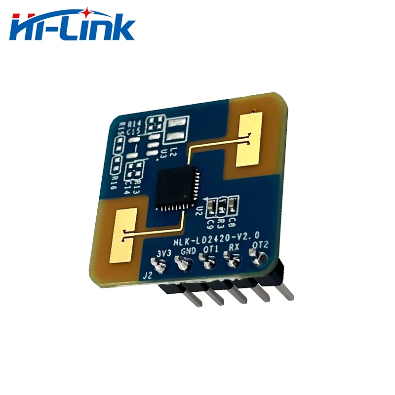 Factory hot sale HLK-LD2420 kit 3.3V 50mA high performance 24GHz radar sensor module with one transmitter and receiver antenna