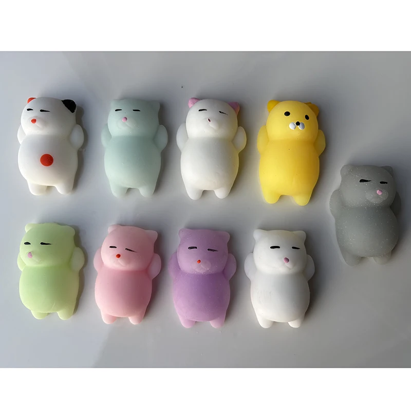 3/6/9Pcs Kitten Squeeze Toys Cute Cat Stress Relief for Adults Anti-Anxiety Fidget Sensory Toy Creative Relaxation Gift
