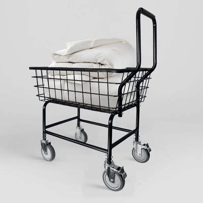 LVP Work Horse Commercial Laundry Cart with Removable Handle 2.85 Bushels (Black, Extra Large)