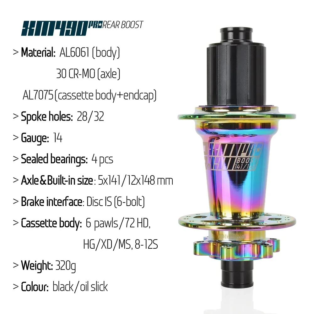 Koozer XM490pro Boost CR-Mo Stahlschaft 32 Löcher HG XD MS 10 11 12s Hinterradnabe 5x141 QR 12x148mm THRU TA MTB Fahrradnaben Fahrradteile – Detail 7