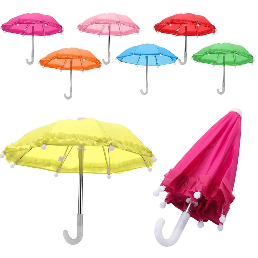 Cute Dollhouse Diameter 30cm Costume Game 18Inch&43cm Toys Mini Rain Gear Lace Doll Umbrella Toys Decor Baby Doll  Accessories