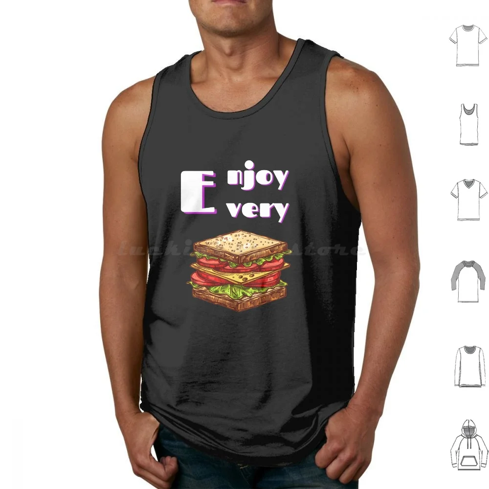 Enjoy Every Sandwich Essential T-Shirt Tank Tops Print Cotton Warren Zevon Enjoy Joy Carpe Diem Happy Happiness