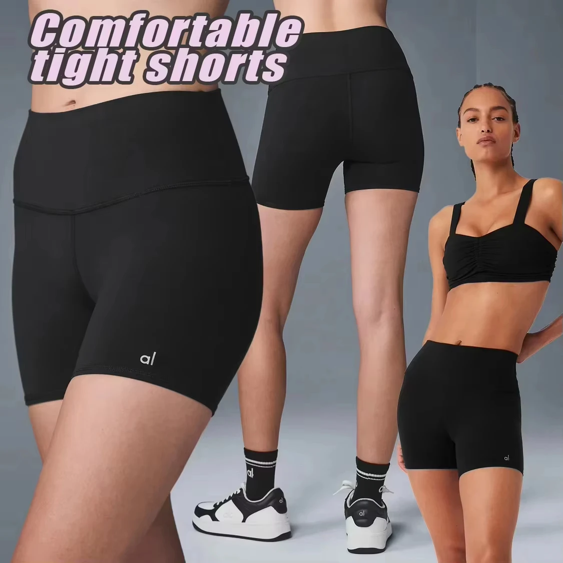 

A L Women's Tight Shorts High-waisted Compression Workout Comfort Stretchy Gym Yoga Activewear 2025 Essential Running Shorts