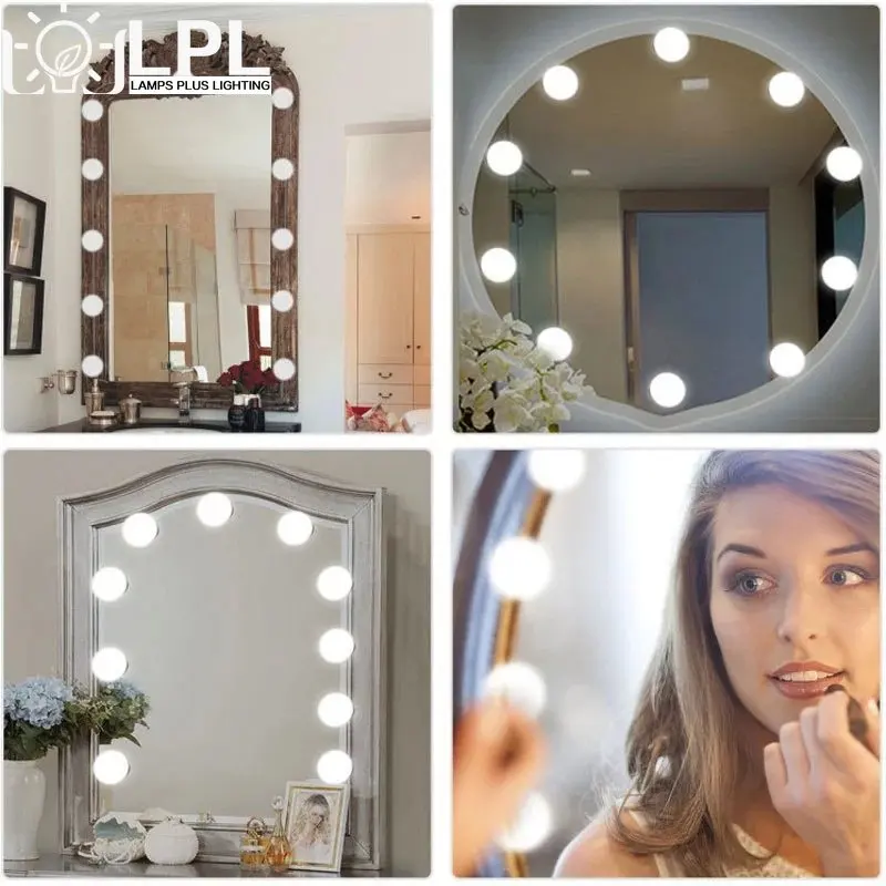 10Bulbs USB Dimmable Wall Lamp 5V LED Makeup Mirror Dressing Table Light Beauty Lamp Hand Sweep Sensor Cosmetic Lights