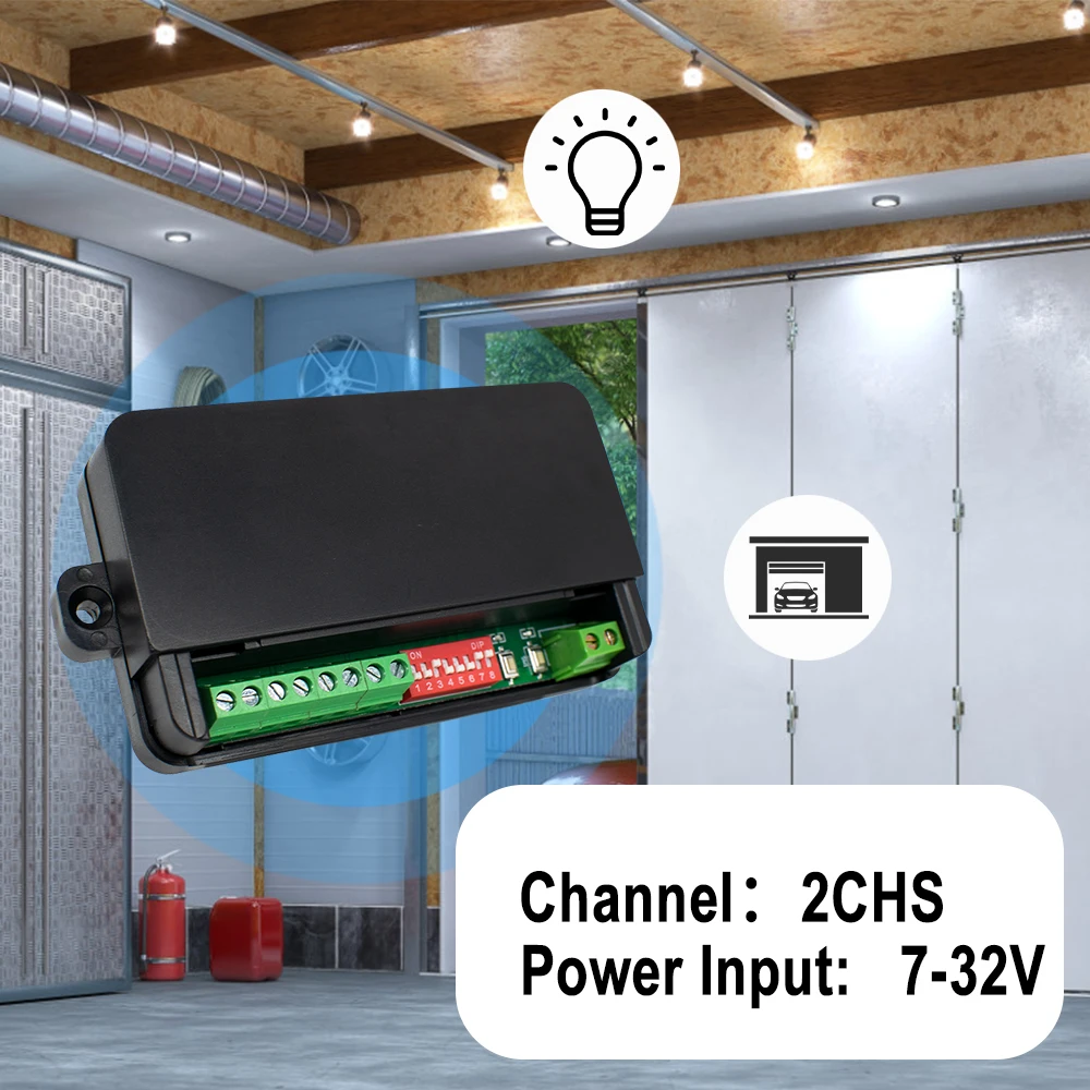 2CH باب المرآب استقبال 7-32 فولت وحدة التتابع العمل ل ATA PTX5 Merlin + Merlin M842 ، SEIP TM 60 ، HERCULIFT ، Centsys التحكم عن بعد